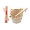 Ailan 5L Wooden Sauna Bucket and Ladle Set with Timer Hourglass Crafted Sauna Accessories for Spas and Showers Portable Tool Accessories Kit Sturdy view 2
