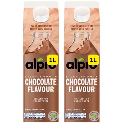 Soya Chocolate Chilled Dairy Free Drink 1L Alpros (2x1L)