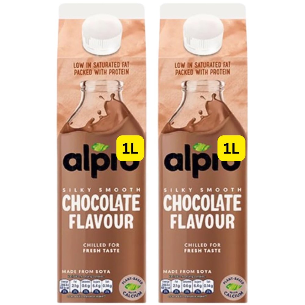 Soya Chocolate Chilled Dairy Free Drink 1L Alpros (2x1L)