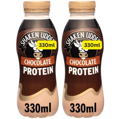 Chocolate Flavoured Protein Milkshake 330ml Shaken-udders (2x330ml)