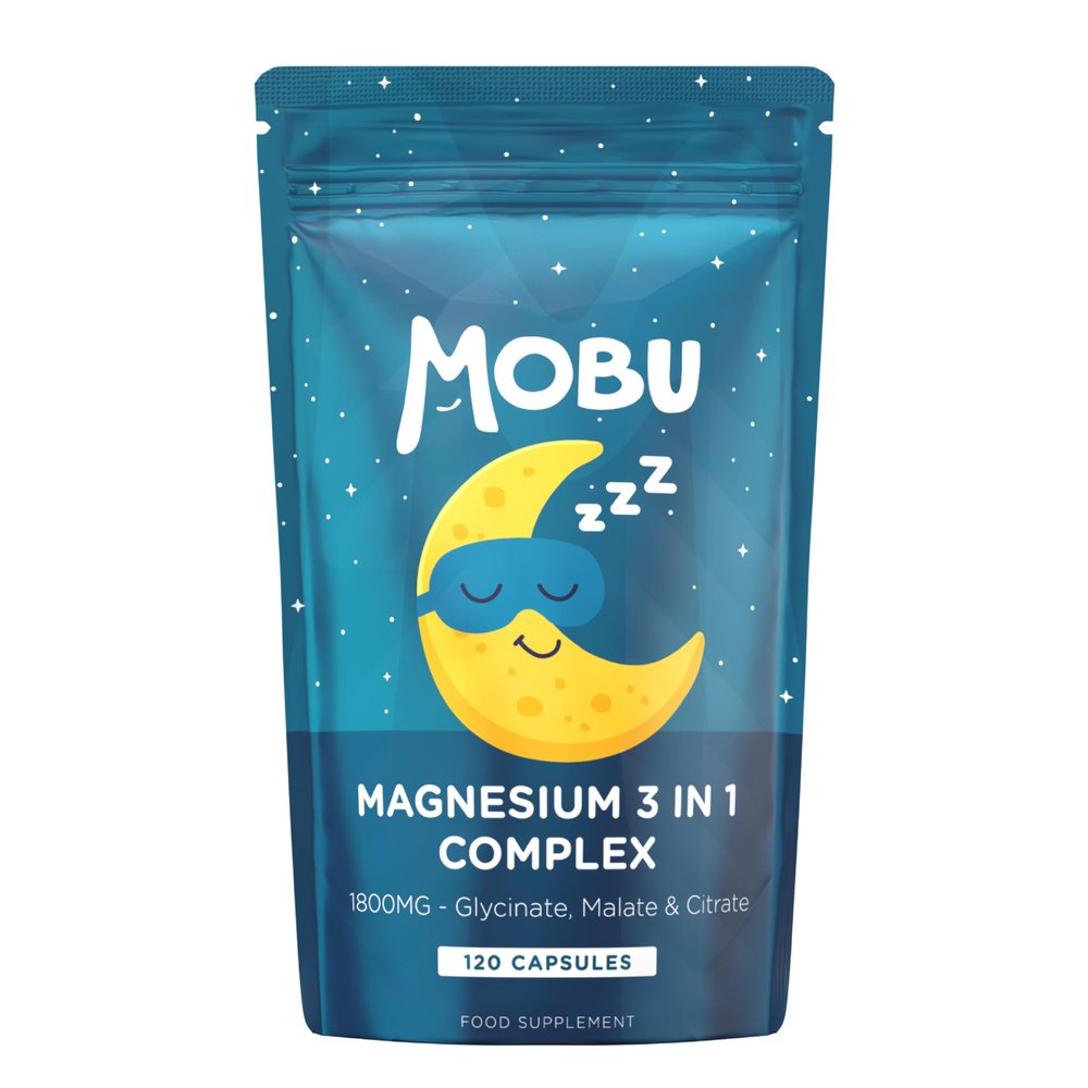 Magnesium Glycinate 3-in-1 Complex 1800mg | Glycinate, Malate & Citrate | 120 Capsules | 2 Month Supply | High Absorption | No Fillers | Vegan UK Made MOBU