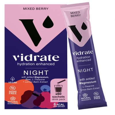 Vidrate Electrolytes Powder, Night Time Mixed Berry, 60 Sachets