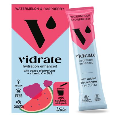Vidrate Electrolytes Powder, Watermelon & Raspberry, 60 Sachets