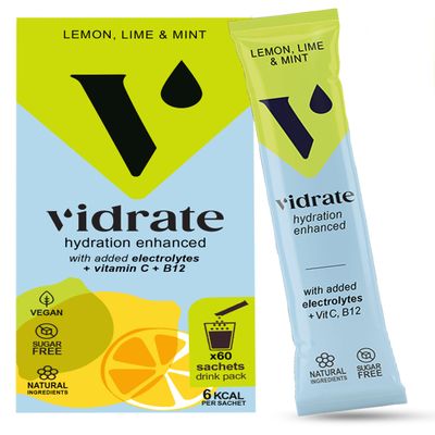 Vidrate Electrolytes Powder, Lemon Lime & Mint, 60 Sachets