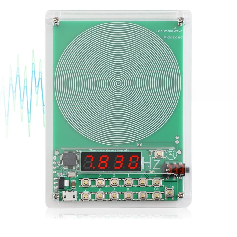 7.83Hz Schumann Wave Generator with Dust Cover, 0.01-10000Hz Adjustable Schumann Sine Wave Resonance Generator Ultra Low-Frequency Pulse Generator for Healing Meditation Stress Relief Relaxation Sleep