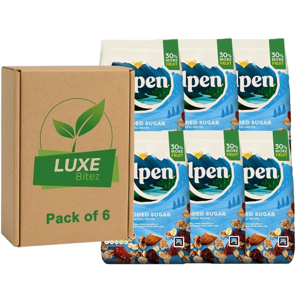 Wholegrain Muesli Alpen No Added Sugar 950g Compatible with Alpen By Luxe Bitez (Pack of 6)