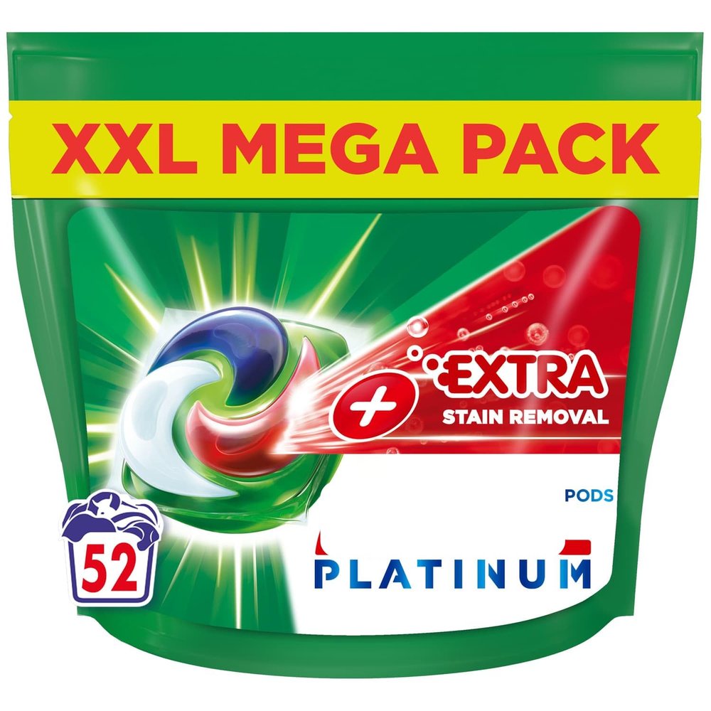 Platinum Pods + Extra Stain Removal 52w - Infused With Platinum Extra Stain Removal Have a Unique Multi-compartment Design That Keeps the Ingredients Stable and Separate Until They Reach the Wash
