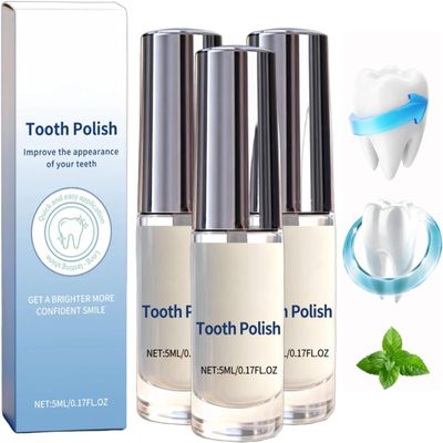 Miraloud Tooth Polish, Teeth Whitening Paint, Fast & Effective Teeth Stain Removal, Brighting and Polish Teeth in Minutes, Gentle Whitening Teeth Care, Portable & Long-Lasting Tooth Polish (3pcs)