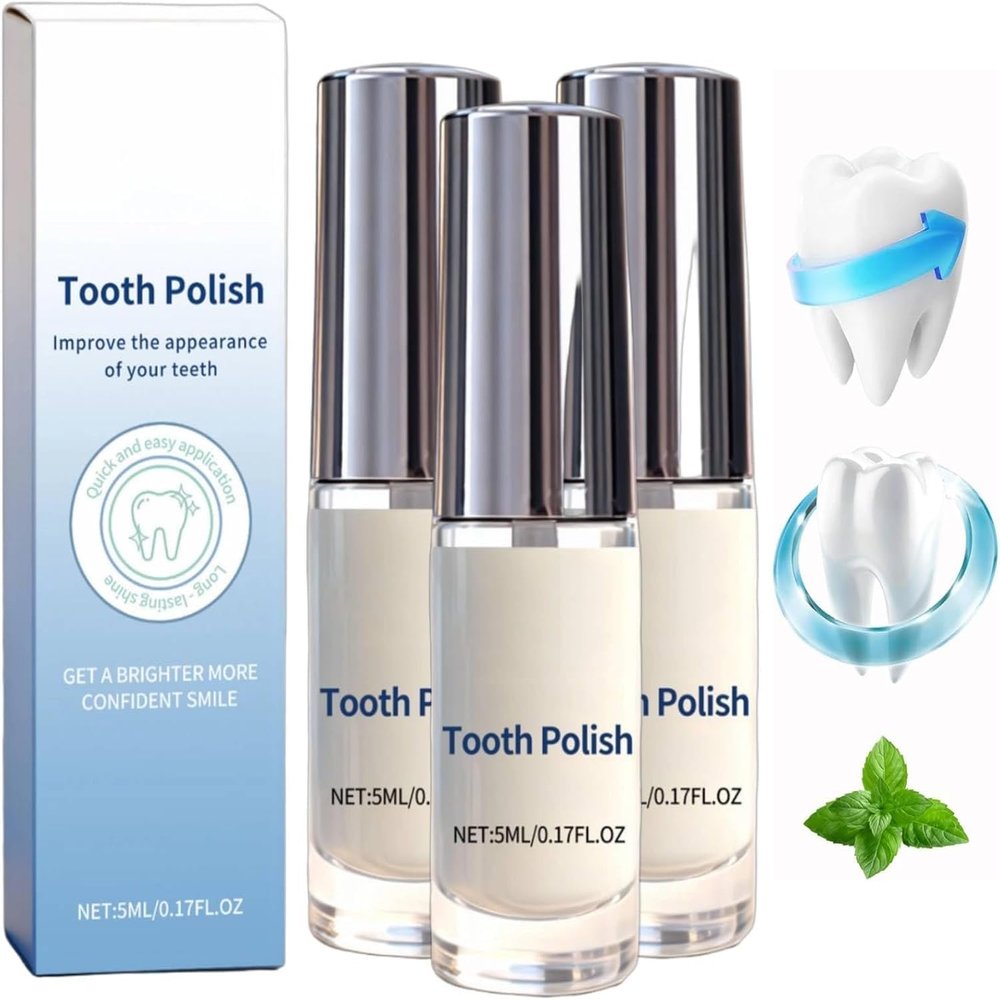 Miraloud Tooth Polish, Teeth Whitening Paint, Fast & Effective Teeth Stain Removal, Brighting and Polish Teeth in Minutes, Gentle Whitening Teeth Care, Portable & Long-Lasting Tooth Polish (3pcs)