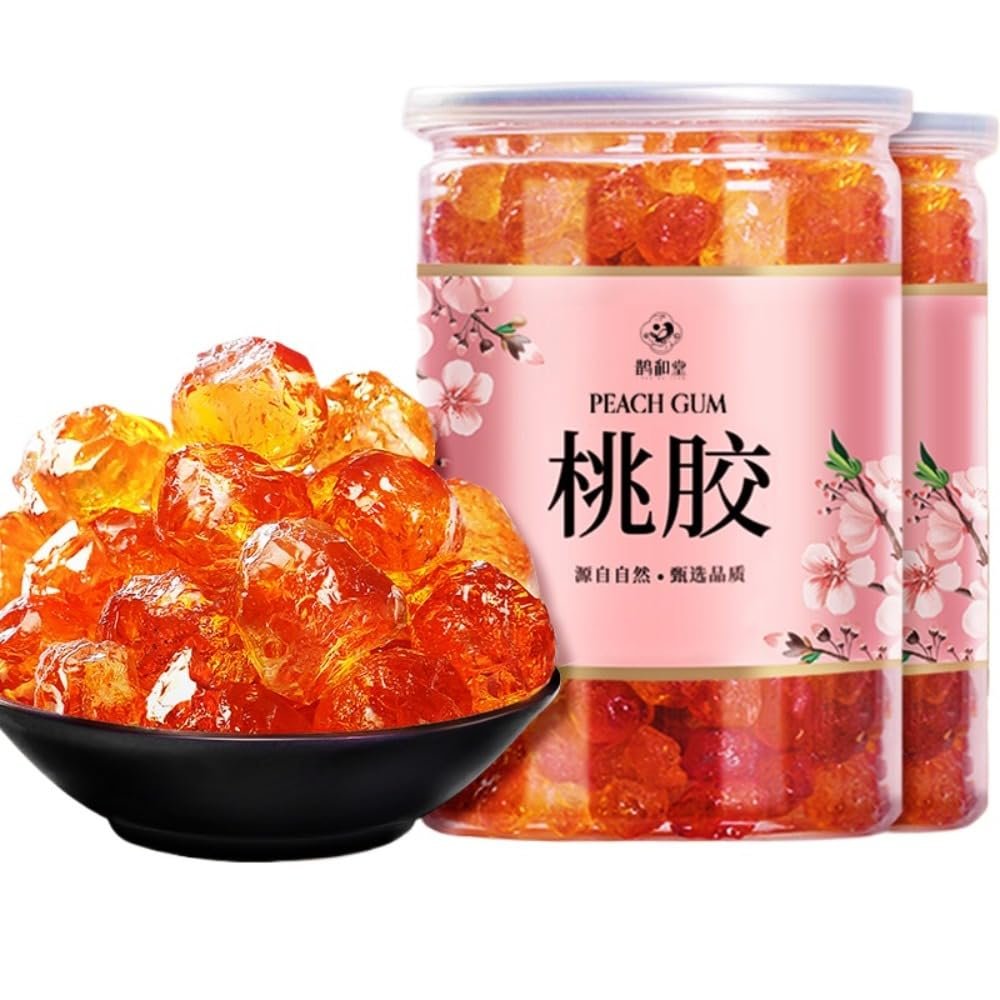 Peach Gum, Snow Swallow & Saponin Rice Kernel Combo, No Impurities, Natural Edible Nourishing Ingredients, Ready for Stewing Dessert & Drinks (250g, Peach Gum)