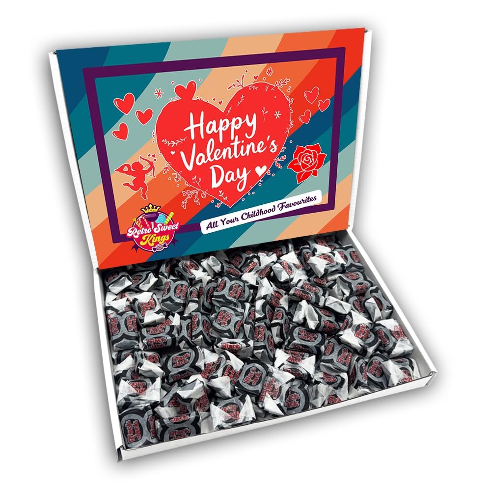 Black Jacks Happy Valentines Day Sweets Gift Box Hamper (RETRO VALENTINES FRONT)