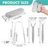 3 Pack Metal Tongue Scraper, Tongue Cleaners Stainless Steel Set, 2 Spoon 1 U-Shaped Tongue Scrapers with Storage Case, Tongue Cleaner for Adults Kids Oral Hygiene Care, Reduce Bad Breath, 3Style Kit view 2