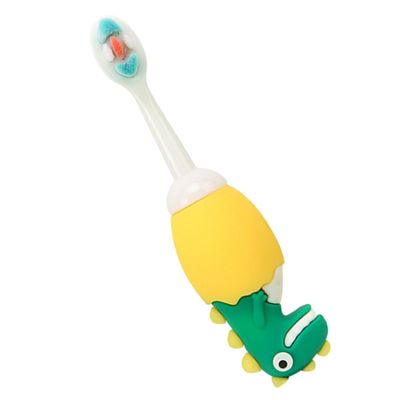 Mipcase Dinosaur Silicone Toothbrush for Boys, Soft Small Head Toothbrush with Fine Bristles, Independent Packaging, Oral and Gum Care for Random Color Random Color