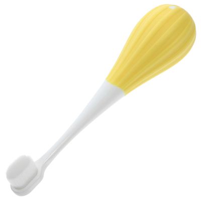 Mikikit Extra Soft Toothbrush for 2-5 Years Manual Toothbrush 10,000 Fine Bristles Yellow for Gentle Teeth Cleaning