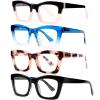SOVCOD 4 Pack Reading Glasses for Womens Blue Light Blocking Computer Readers Spring Hinges Eyeglasses Anti Eyestrain/Glare (A1 Mix, 3.5, x) view 1