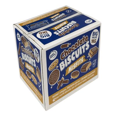 Broken Chocolate Biscuits Assortment 1 KG, Mega Assorted Biscuits Gift Pack Festive Biscuit Selection, Bourbon | Nice | Richtea | Chocolate Digestive | Mix Shape and Size Chocolate Cookies (1 Box)