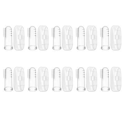 Mipcase Baby Finger Toothbrush Set, Silicone Soft Brush with Double-Sided Bristles and Massage Bumps, 10pcs with Storage Cases for Infant Oral Care