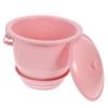 Hemobllo Bedside Urinal Chamber Pot with Lid and Handle Plastic Pee Bucket Portable Potty for Pregnant Women Elderly and Boys and Pink view 1