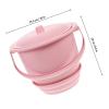 Hemobllo Bedside Urinal Chamber Pot with Lid and Handle Plastic Pee Bucket Portable Potty for Pregnant Women Elderly and Boys and Pink view 2