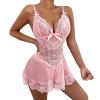 Lingerie Sets for Women UK,Santa Babydoll Dress Lace Chemise with Faux Fur Mesh Sleepwear Naughty Festive Nightwear view 1