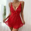 Womens Sexy Lingerie Sets UK,Santa Babydoll Dress Lace Chemise with Faux Fur Mesh Sleepwear Naughty Festive Nightwear view 3
