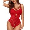 Sexy Lingerie for Women Sets,Santa Babydoll Dress Lace Chemise with Faux Fur Mesh Sleepwear Naughty Festive Nightwear view 4