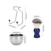 BORDSTRACT 3Pcs Beard Shaving Kit, Nylon Boar Brush Lather Bowl 304 Stainless Steel Stand for Men view 2