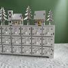 PANGBOER Wood LED Lighted Advent Calendar with 24 Drawers Countdown Calendar Desktop Decoration Unique Christmas Holiday view 3