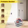 16L Collapsible Bucket with Handles, Folding Plastic Washing up Bowl, Space Saving Foldable Mop Buckets, Portable Car Wash Basin, Bathroom Laundry Basket for Home Cleaning, RV, Fishing,Outdoor Camping view 2