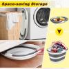 16L Collapsible Bucket with Handles, Folding Plastic Washing up Bowl, Space Saving Foldable Mop Buckets, Portable Car Wash Basin, Bathroom Laundry Basket for Home Cleaning, RV, Fishing,Outdoor Camping view 4