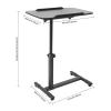 Dettchan Black Bedside Table, Adjustable Home Use Bed Table, Rolling Laptop Table for Homes, Hospitals, And Office, Load Capacity 20kg view 4
