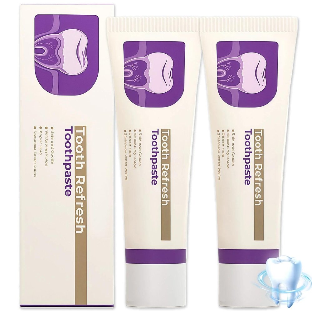 2pcs Nature Tooth Refresh Toothpaste, Natural Toothpaste for Enamel Improve & Strengthening, Fresh Breath & Deep Cleaning, for Sensitive Teeth Oral Care