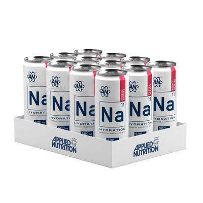 Applied Nutrition Na-11 Hydration Cans - Carbonated Electrolyte Drink, Sugar Free, 500mg Sodium, Magnesium & Potassium with Niacin & Vitamin B12 (12 Cans x 330ml) (Frozen Berries)