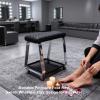 ZJchao Pedicure Foot Rest Soft Memory Foam Cushion Footbath Stool Cart with Wheels Tray Stainless Steel Legs Black Professional Salon Home Spa view 3