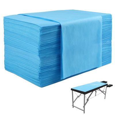 100 Pcs Massage Bed Cover, Breathable and Hygienic Massage Spa Table Sheets, Soft Non-Woven Bed Sheets for Beauty Salon Spa Tattoo Lash Bed Hotels, 180x80 cm (Blue)