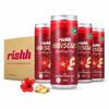 Rishh Hibiscus Sparkling Drink - 4 x 250ml Cans - Natural soda with with real ginger juice, Vegan, Botanical soft drink alternative (Ginger) view 1