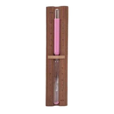 15 Minute Sauna Sand Timer, Rotating Wall Mounted Cedar Wood Hourglass with Clear Time Marking, for Steam Room Bathroom Yoga Classroom (Brown)