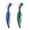 HOMOCONO 2pcs Denture Cleaning Toothbrush Extra Firm Bristles Dual-Headed Design for False Teeth and Partial Dentures for Care and Hygiene view 1