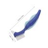 HOMOCONO 2pcs Denture Cleaning Toothbrush Extra Firm Bristles Dual-Headed Design for False Teeth and Partial Dentures for Care and Hygiene view 2