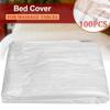 100pcs Disposable Massage Bed Cover,Salon Waxing Beds Film Covers,Spa Beds Sheet Drop Cloth Plastic Sheeting,Massage Bed Cover for Body Care,Spa,Tattoo,Facial,Esthetician(90x180cm) view 2