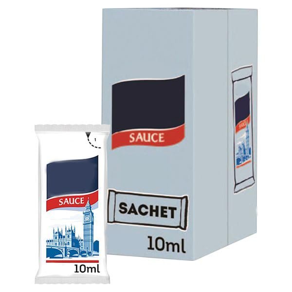 Brown Sauce Sachets, 10ml, Low in Fat, No Artificial Colours or Preservatives, Suitable for Vegetarians, Pack Of 100