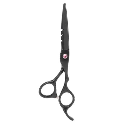 6 Inch Stainless Steel Scissors, Beard Trimming Scissors for Barber and Home Use, Professional Hairdressing Shears with Precision Blade and Ergonomic Handle, Mustache Scissors for (Black)