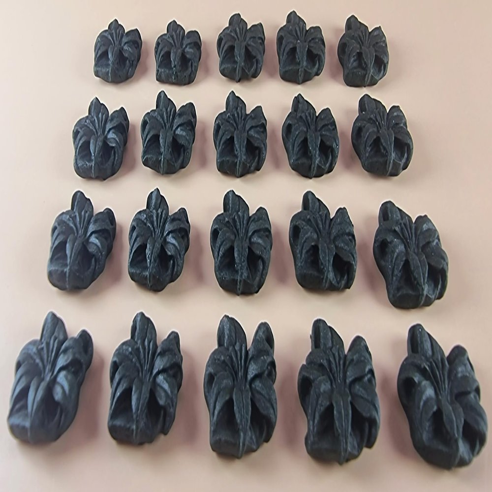 20 x Edible 3D 20mm flower flowers icing toppers, cake cupcakes decorations T022 (Black)