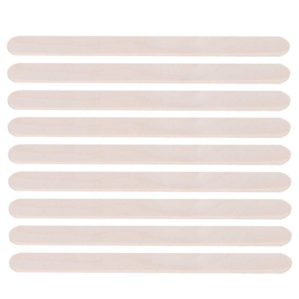 Asixxsix 400PCS Wooden Ice Cream Sticks DIY Art Craft Project Set Straight and Safe Ice Cream Making Sticks, 3.7x0.4x0.1in Color: As Shown in the Picture, for Crafters/Students