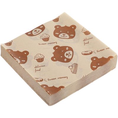 TOVINANNA 500pcs Cartoon Pattern Wrapping Paper Greaseproof Food Wrap Paper for French Fries Wrapping