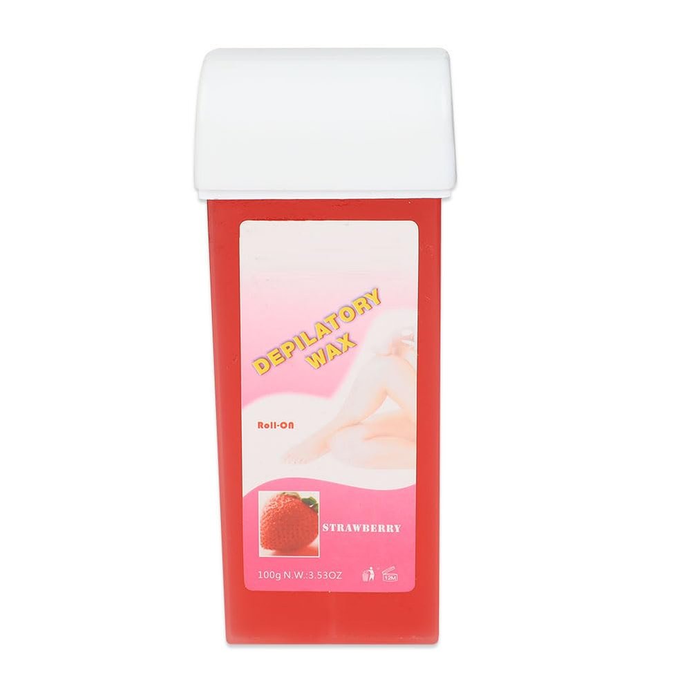 NDiyueAa Hair Removal Wax Kit for Smooth Skin, Vitamin E Enriched, Painless Depilation for Legs, Arms, Underarms, Easy Application, No, Portable Size (Strawberry)