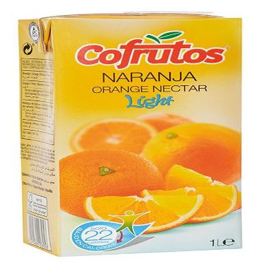 Orange Nectar Light, Juice Drink, 1L, No Artificial Flavours, Caffeine Free, from Spain, pack 12