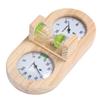 FUTUREORYY Wood Sauna Analog Hygrometer Thermometer with 15-minute Green Sand Timer Dual Dial for Indoor Spa Bathroom Sauna Accessories view 1