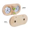 FUTUREORYY Wood Sauna Analog Hygrometer Thermometer with 15-minute Green Sand Timer Dual Dial for Indoor Spa Bathroom Sauna Accessories view 3