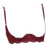 1/4 Cups Lace Bras for Women Sexy Underwire See Through Push Up Padded Balconette Tube Bralette Adjustable Spaghetti Strap Soft Comfort Lingerie Shelf Bra Regular and Plus Size Red view 3